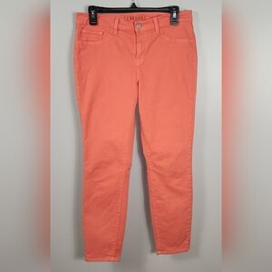 J Brand Tangerine Coral Orange Skinny Capri Size 30